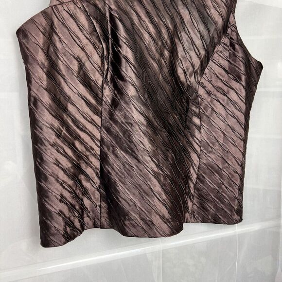 Dana Kay plus size satin formal tank top asymmetric neckline sz 18 dressy - Picture 4 of 8